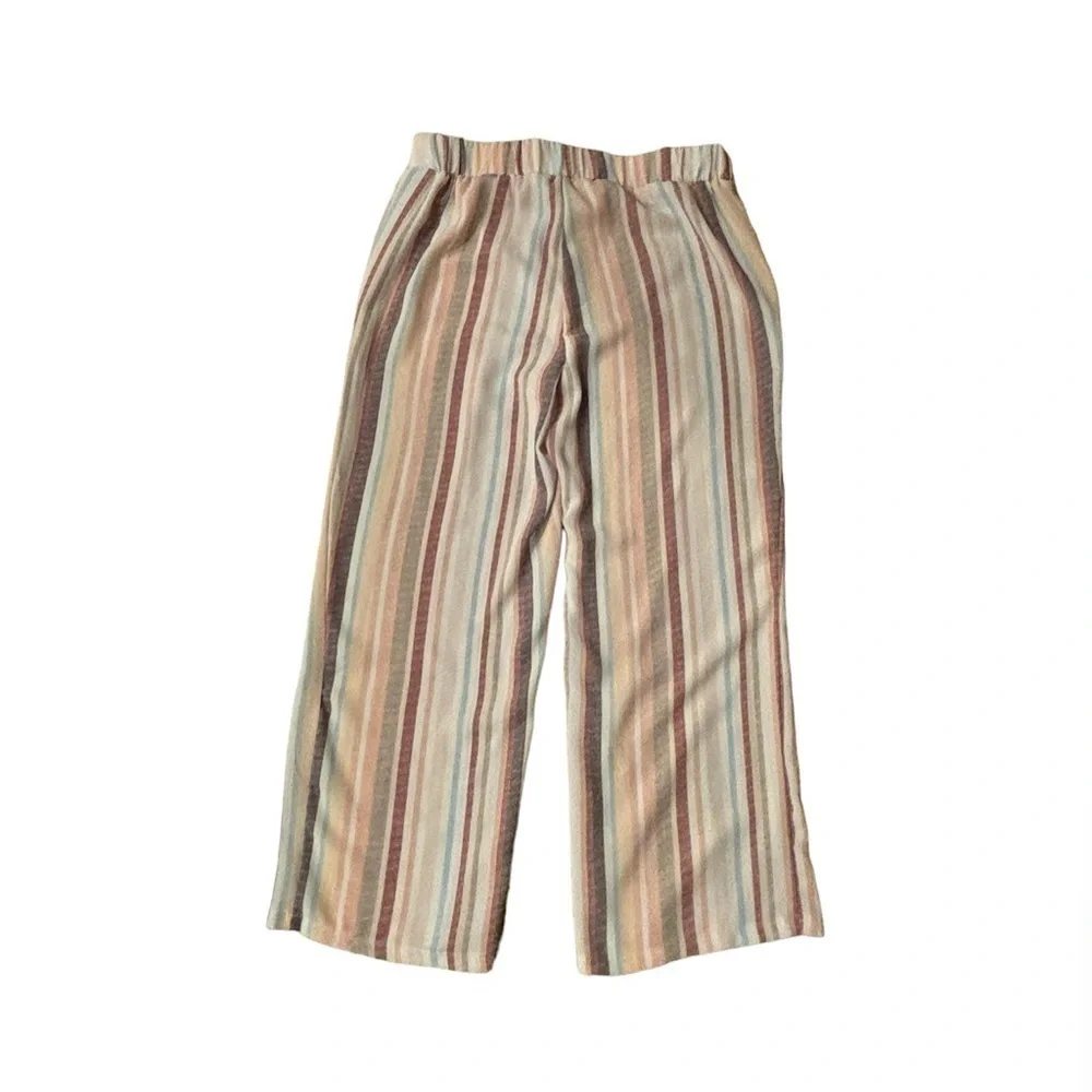 89th + Madison Women’s Striped Flowy Pants with Elastic Waist with Tied Belt - Picture 3 of 5